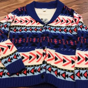 Forever 21 Shawl Neck Tribal Print Cardigan